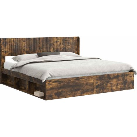 Bed Frame with Storage and Headboard 2 pcs Engineered Wood vidaXL (1/5)