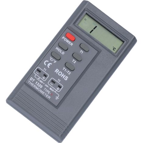 Digitales Thermometer DT-1320 mit Digitalanzeige, Temperaturzählfunktion und Temperaturfühler Typ K (1/5)
