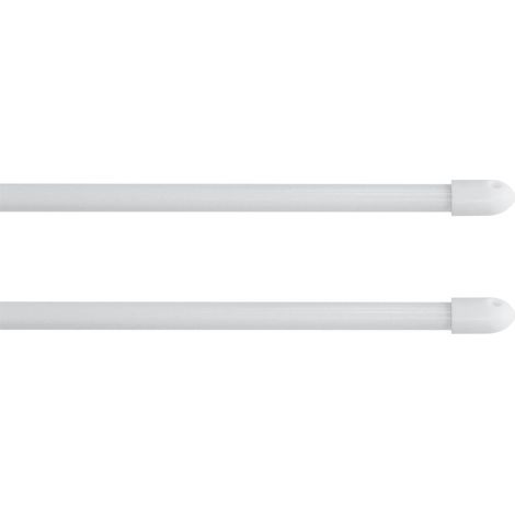 Paris Prix – Lot de 2 tringles extensibles 80-110 cm – Métal blanc – Forme ronde – Pour rideaux légers et voilages