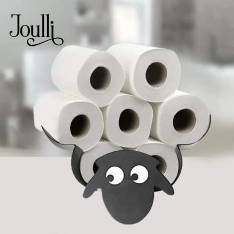 JOULLI Porte papier toilette Shaun porte-rouleau de mural en forme de mouton en métal