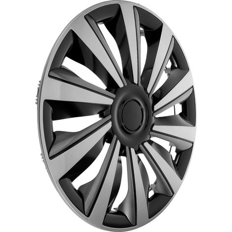 Enjoliveur de Roue 15 Pouces Argenté Gris, Cache-moyeux de Voiture Robuste, Bouchon de Vis de Moyeu, Couvre-Roue de Secours pour Protection et Décoration Automobile (1/5)