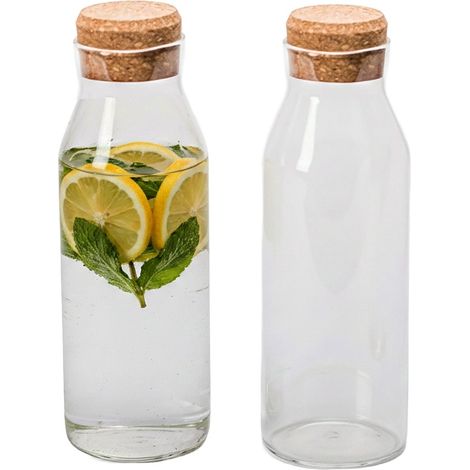 Jarra de vidrio con tapa de corcho: resistente al calor y al frío