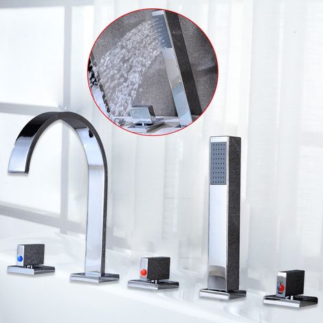 5 trous robinet de baignoire robinet de baignoire douche à main salle de bains (1/5)
