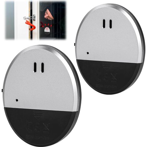 Alarme de fenêtre 2 pièces, capteurs d'alarme de vibration ultra fins 130 dB, alarme de protection contre les bris de verre, détecte les bris de verre et les vibrations, convient à la maison, au burea (1/5)