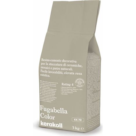 Joint résine-ciment Fugabella Color FILL 3 kg – Hydrofuge pour pièces humides – Haute résistance aux acides – Antibactérien – Kerakoll