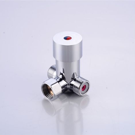 G1/2 Vanne d'eau froide chaude-Eau, Vanne de mélange Vanne de mélange thermostatique, contrôle de la température de l'eau de salle de bains pour robinet automatique de bains (1/5)