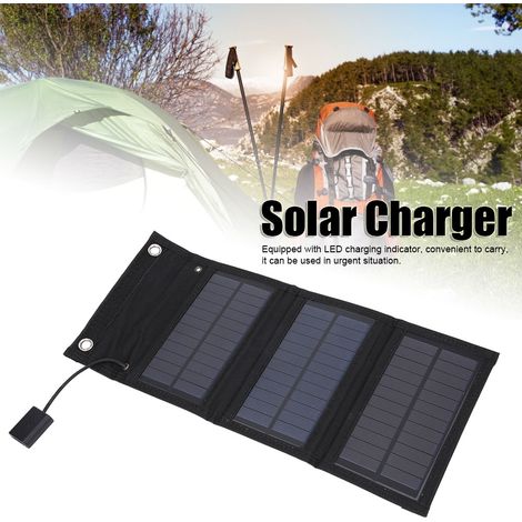 Panneau solaire portable 15W pliable et étanche, idéal pour le tourisme et la randonnée. (1/5)