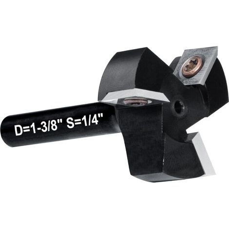 Fraise à Surfacer Tige 1/4'' Défonceuse, Fraise de Rabotage avec Diamètre de Coupe de 1-3/8'', Fraise a Raboter cmt avec 3 Lames, Fraise CNC pour bois réversible (1/4)