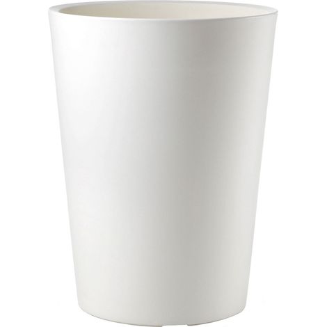 Vaso Rotondo per Piante Grandi Indoor e Outdoor Tera Zamora Chalk Ø38,5 cm in Plastica Bianco Gesso