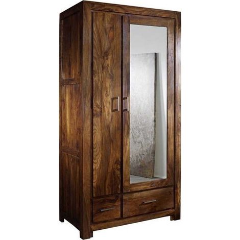 METRO LIFE 165 Armadio in legno di sheesham - laccato / life honey 100x61x200 (1/3)