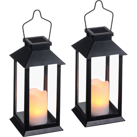 Lanternes solaires à LED sans flamme, lanternes décoratives suspendues pour jardin, table, fête ou terrasse. (1/5)
