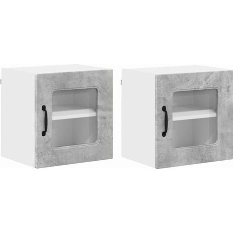 Meuble mural de cuisine,Armoire de cuisine 2 pcs Gris béton 40 x 31 x 40 cm CFW95083 (1/5)