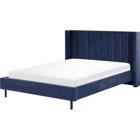 Bed Velvet VILLETTE 160 x 200 cm (EU King Size) Navy Blue
