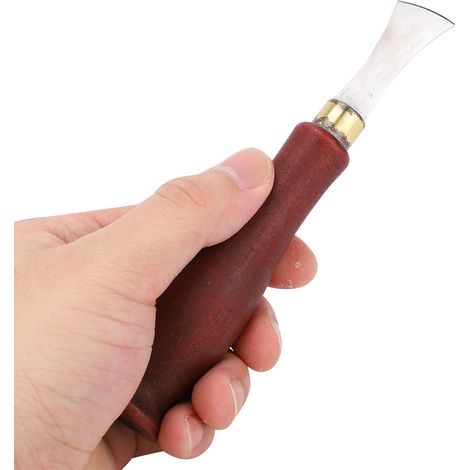Outil de gaufrage pour bords de cuir, lame en acier inoxydable, outil de gaufrage à manche en bois, outil de travail du cuir (1,5 mm) (1/4)