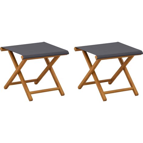 Silla de terraza 2 pcs Madera de Eucalipto Maciza Gris vidaXL (1/5)