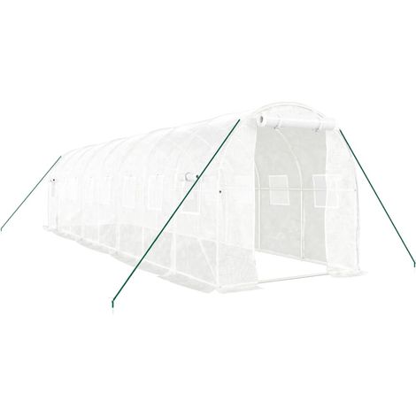 Maison Exclusive - Serra con Telaio in Acciaio Bianco 16 m² 8x2x2 m