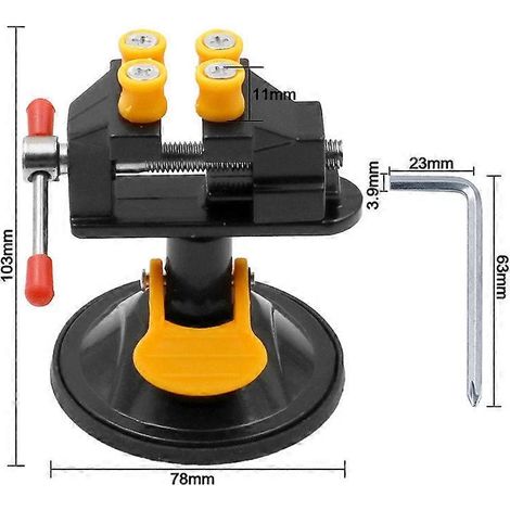 Mini étau de table pivotant à 360°, petit étau de table à ventouse, perceuse à main, meuleuse rotative, cadre fixe, étau en noyer