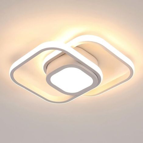 Minimalist LED ceiling light for bedrooms, staircases, balconies and entryways – White square spotlights with tri-color dimmer – 36W (1/5)