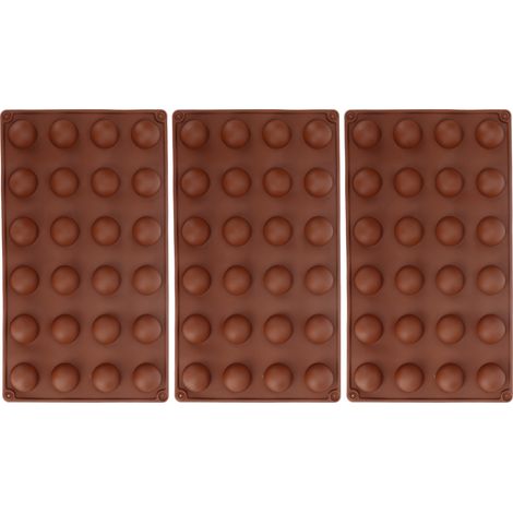 Silikonform mit 24 Mulden für halbflexible Kugeln, ideal für Schokolade, Gelee, Mousse und Seife – 3er-Set (1/5)