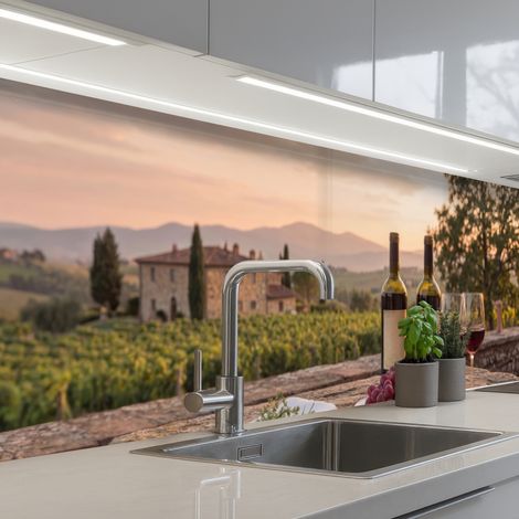 SCHIENALI CUCINA Vino - Bicchieri - Uva - Vigneto 300x80 cm (1/5)
