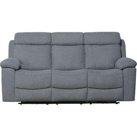 Canapé de salon de 3 places avec 2 zones relax en tissu couleur Gris - Longueur 206 x profondeur 96 x hauteur 102 cm (1/3)