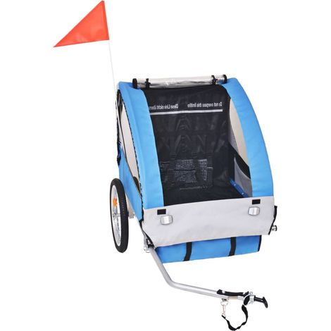 Grau-blauer Fahrradanhänger 30 kg