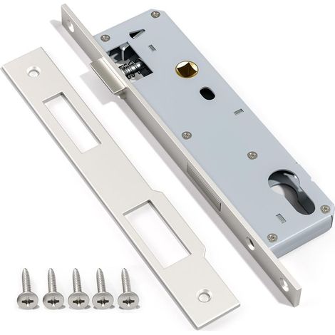 1 Pcs Serrure À Mortaiser 9220 En Acier Inoxydable,Satin Nickel Frame Door Lock Pour Portes Intérieures Et Extérieures (1/5)