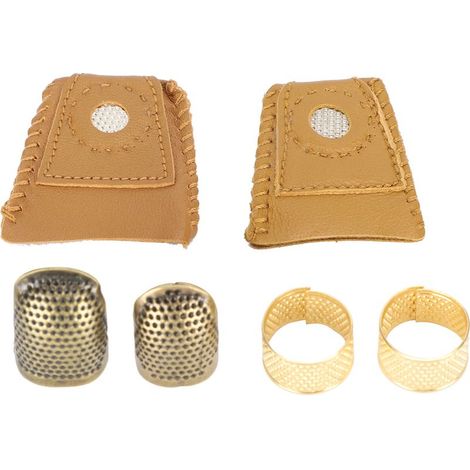 Lot de 6 dés à coudre épais à bout ouvert, protecteurs de doigt pour couture, broderie et travaux d'aiguille (026) (1/5)
