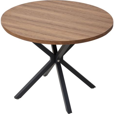 Wokaka Mesa de comedor – mesa redonda de diseño – madera oscura – 100 x 77 cm (D x H)