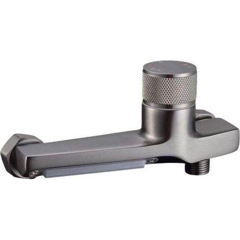 Mitigeur de douche thermostatique, mitigeur de baignoire thermostatique en cuivre, mitigeur de baignoire à deux sorties, bouton de sécurité Robinet de douche thermostatique avec douche (1/4)