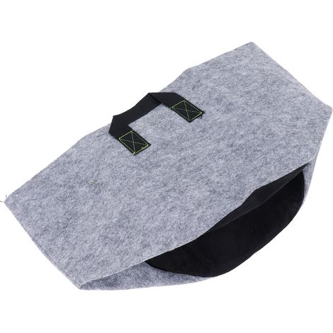 Pflanzsack mit Griffen, Vliesstoff, Gemüse- und Blumenpflanzsack, Topf, Grau+Schwarz, 5 Gallonen (1/5)