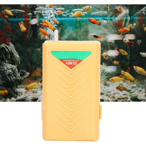 Bomba de aire para acuario: bomba de oxígeno silenciosa con tecnología de ahorro de energía, construcción robusta y fácil limpieza, dimensiones 14,5 x 7,5 x 4,5 cm, batería no incluida. (1/5)