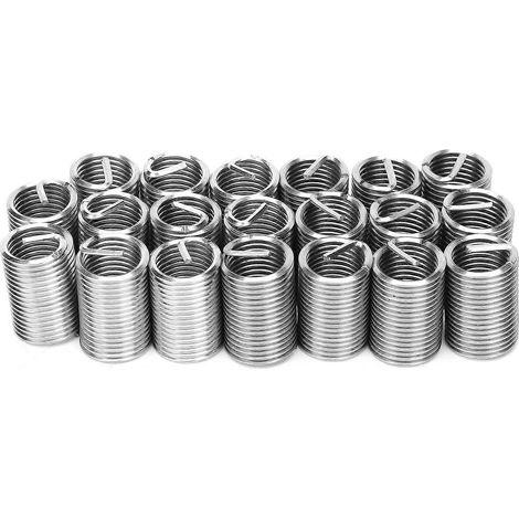 20 pièces de réparation de filetage : manchons, bagues, vis, inserts filetés en acier inoxydable M12 x 1,5 2,5D
