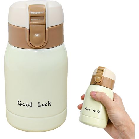 Petite bouteille d'eau, mini thermos 200 ml, bouteille d'eau en acier inoxydable avec paille, bouteille pour enfants pour boissons chaudes, mini thermos portable, mini bouteille à café pour le travail (1/5)