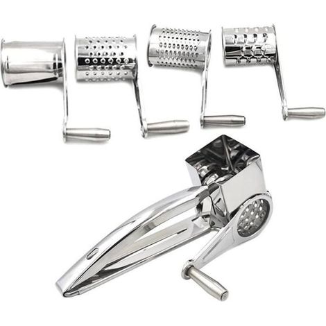 Râpe Fromage Manuelle en Inox, Moulinette à Fromage Moulin à fromages Gruyère Râpé Multifonction 4 PCS (1/4)