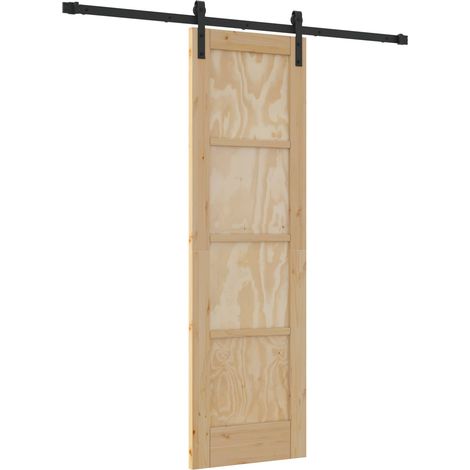 Maison Exclusive - Schiebetür Natürlich und Schwarz 61 x 198,5 cm