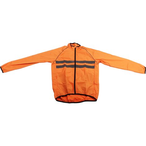 Atmungsaktive Polyester-Radjacke, winddicht, wasserdicht und reflektierend, ideal zum Motorrad- und Radfahren, orange, Größe XL. (1/5)