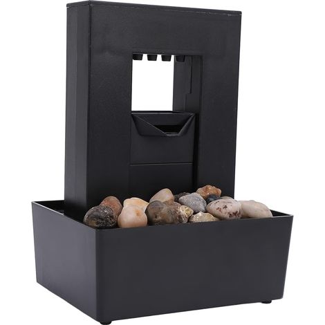 Fontaine d'eau Décorative d'intérieur avec Lumière LED, Design Compact en Galets avec Alimentation USB, Petit Plastique (1/5)