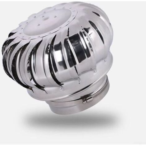 Chapeau de cheminée rotatif en acier inoxydable – Ø 160 mm – Protection contre la pluie et les courants d'air – Installation facile (1/5)