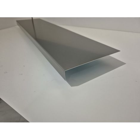 Bande de Rive Aluminium Gris Quartz RAL 7039 (1 pli, retour 20 mm, ep 1.5mm) Hauteur : 210 mm (1/5)