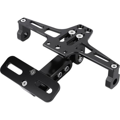 Support de cadre de plaque d'immatriculation en aluminium réglable pour moto avec noir clair (1/5)