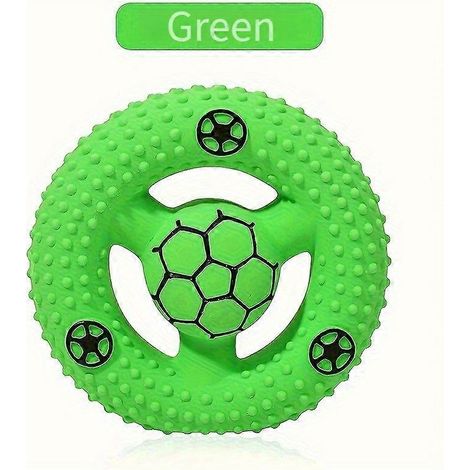Juguete masticable para perros con diseño de baloncesto, anillo interactivo con sonido para el rechinamiento de dientes y el juego de lanzar y recoger, 1 pieza. (1/5)