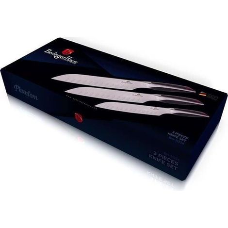 Berlinger-Haus Ensemble Santoku Couteaux Noir Argenté (1/3)