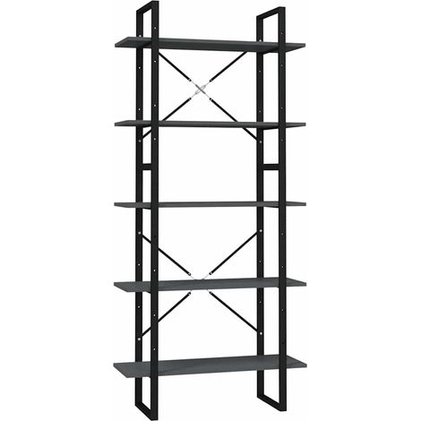 Maison Exclusive - Libreria a 5 Ripiani Grigia 80x30x175 cm in Legno Multistrato (1/5)