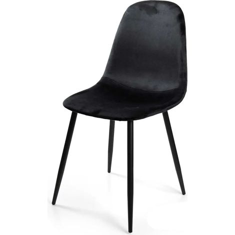 Set 6 sedie imbottite nere cm 42x39x85h