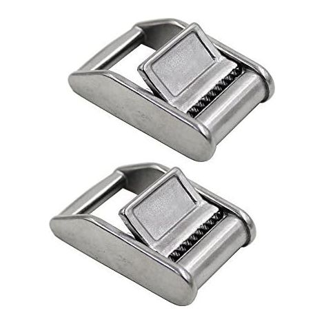 Lot de 2 boucles à cliquet, acier inoxydable 316, sangle 25,5mm, pour arrimage bagages, bateau, camion