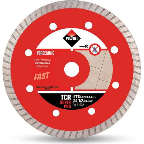 Rubi – Disque diamant pour meuleuse 31972 ø115mm – Coupe fine grès céramique – Épaisseur 1,2mm – Max RPM 13300