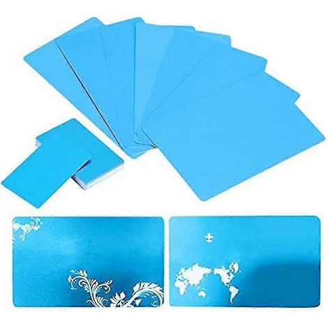 Cartes de visite, cartes métalliques pour imprimantes laser, cartes de message, étiquettes à personnaliser, cartes cadeaux, 8,6 x 5,3 cm, paquet de 50 (bleues) (1/3)
