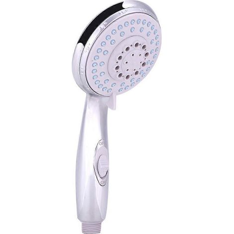 Pommeau de douche à main en plastique ABS, 5 modes de jet avec interrupteur, accessoire de salle de bain. (1/5)