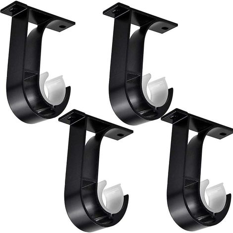 4pcs Support De Tringle  Rideau Supports De Fixation Au Plafond Support Tringle Penderie En Alliage De Zinc Pour Chambre Salon Avec Vis Tuyaux D'e (1/4)